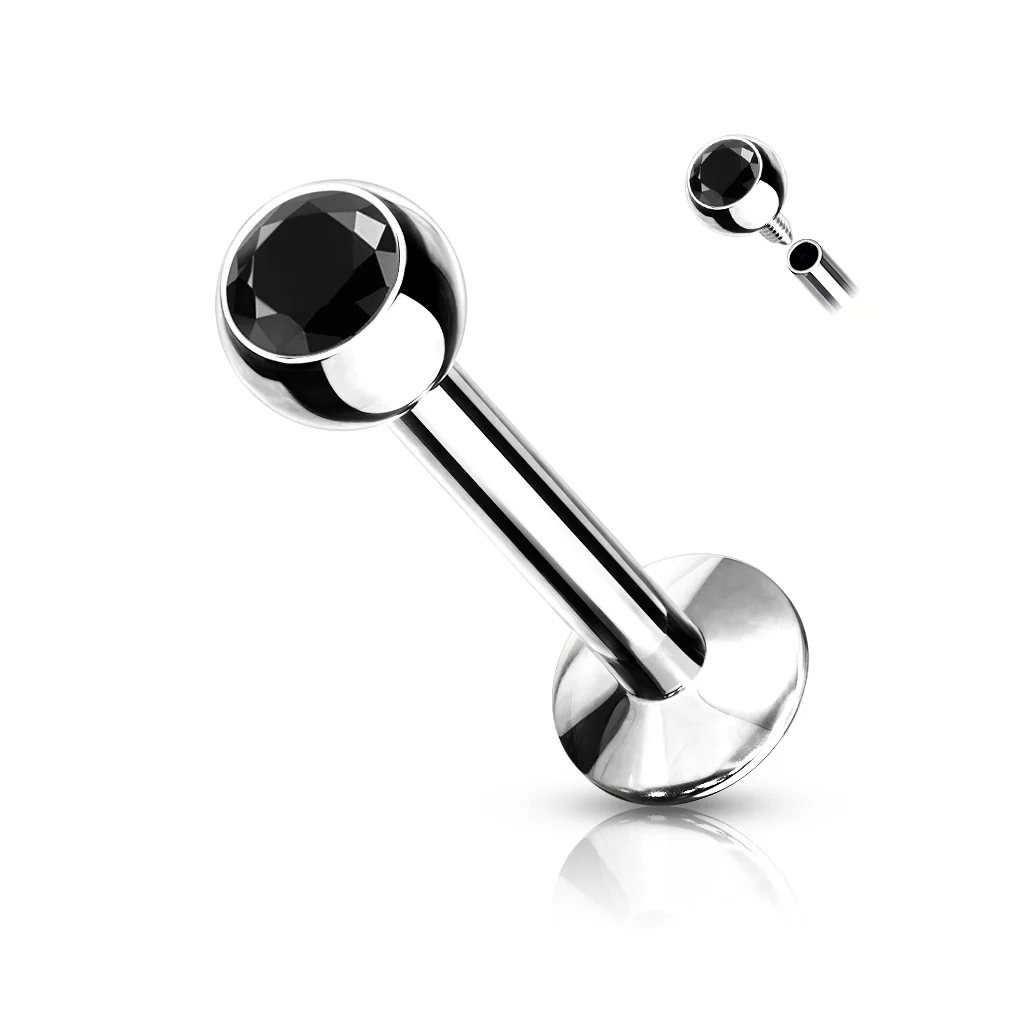 1 Pc CZ Ball Internally Threaded Lip Labret Ear Cartilage 18G - Image 12