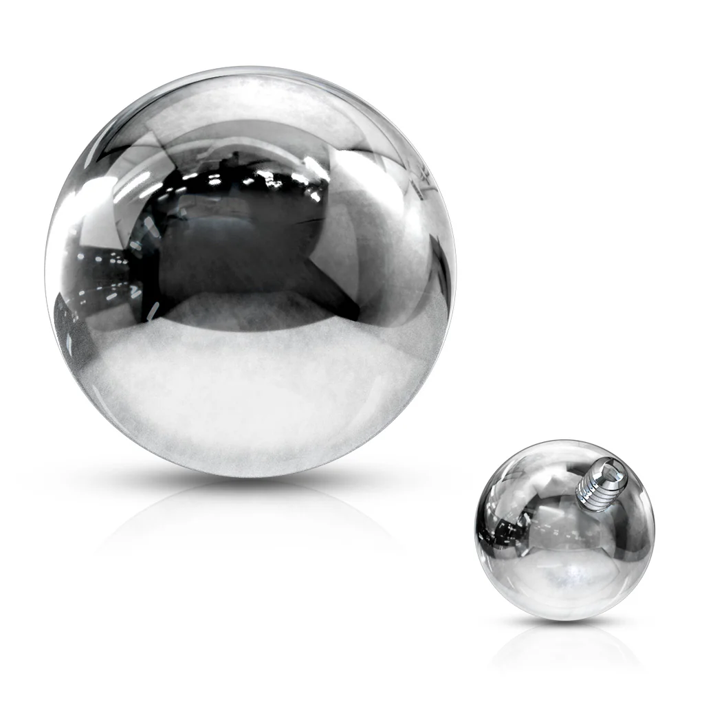 10 Pc Internal Threaded Solid Titanium balls For Tragus Eyebrow Cartilage Labret Piercing - Image 2
