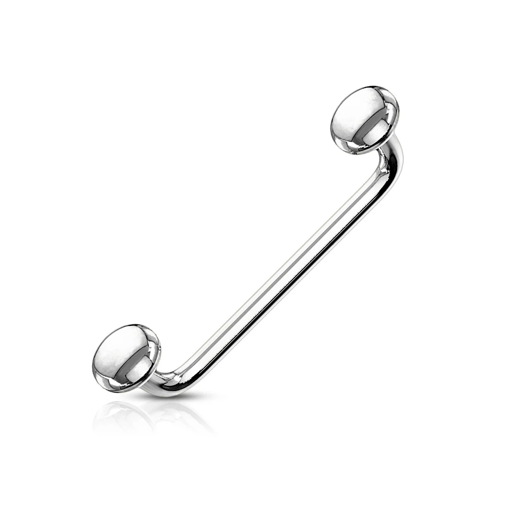 Flat Disc 90 Degree Bent Surface Barbell Snake Bite Eyes Tongue Rings - Image 5