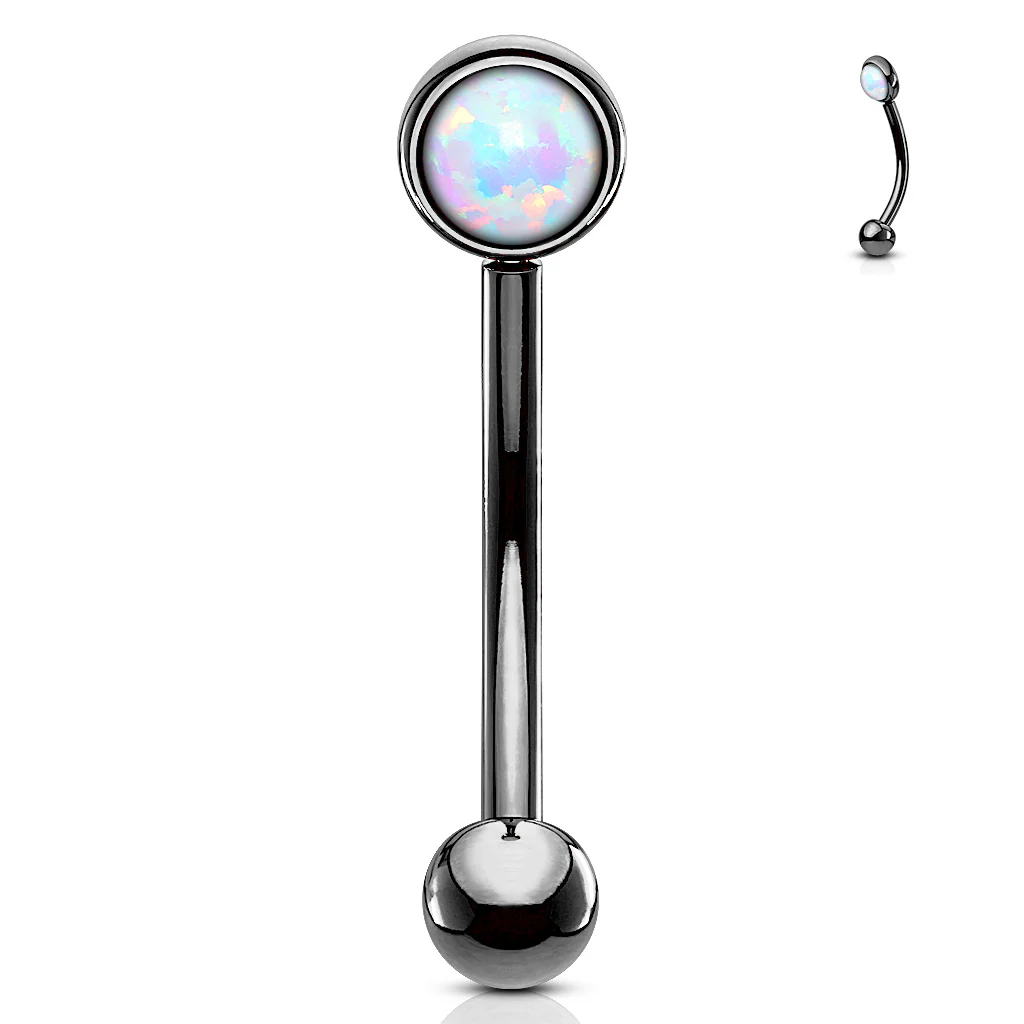 3mm Opal 316L Surgical Steel Eyebrow Ring Rook Piercing - Image 4