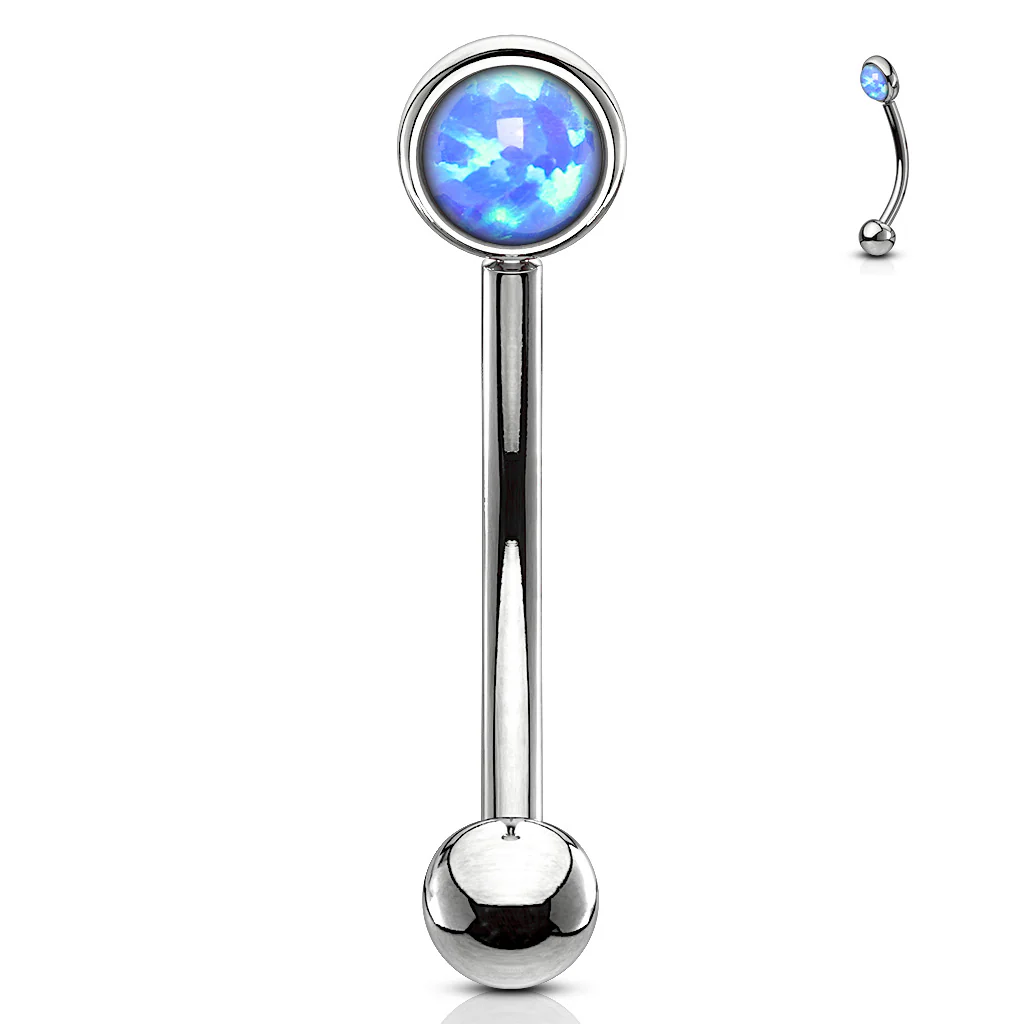3mm Opal 316L Surgical Steel Eyebrow Ring Rook Piercing - Image 5