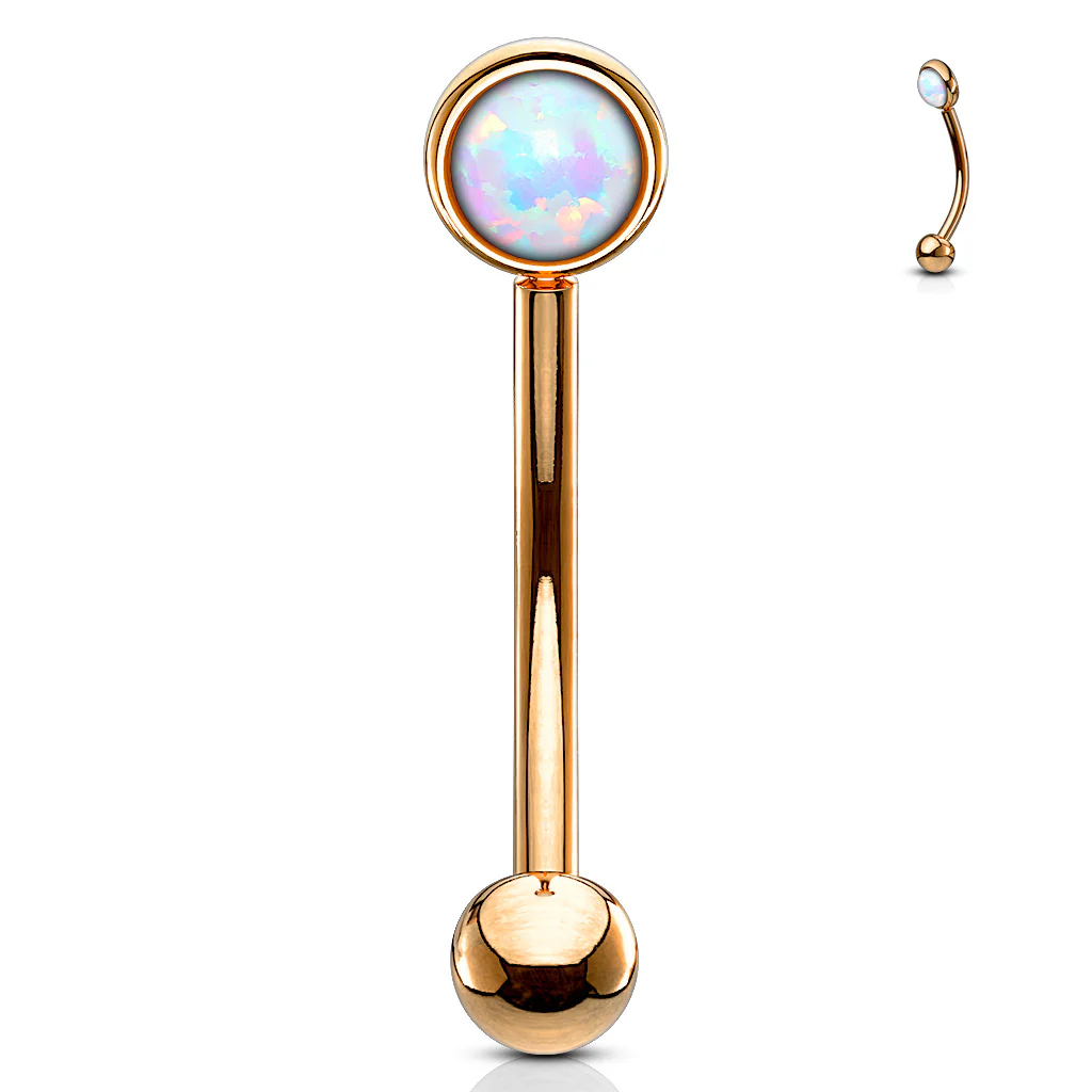 3mm Opal 316L Surgical Steel Eyebrow Ring Rook Piercing - Image 8
