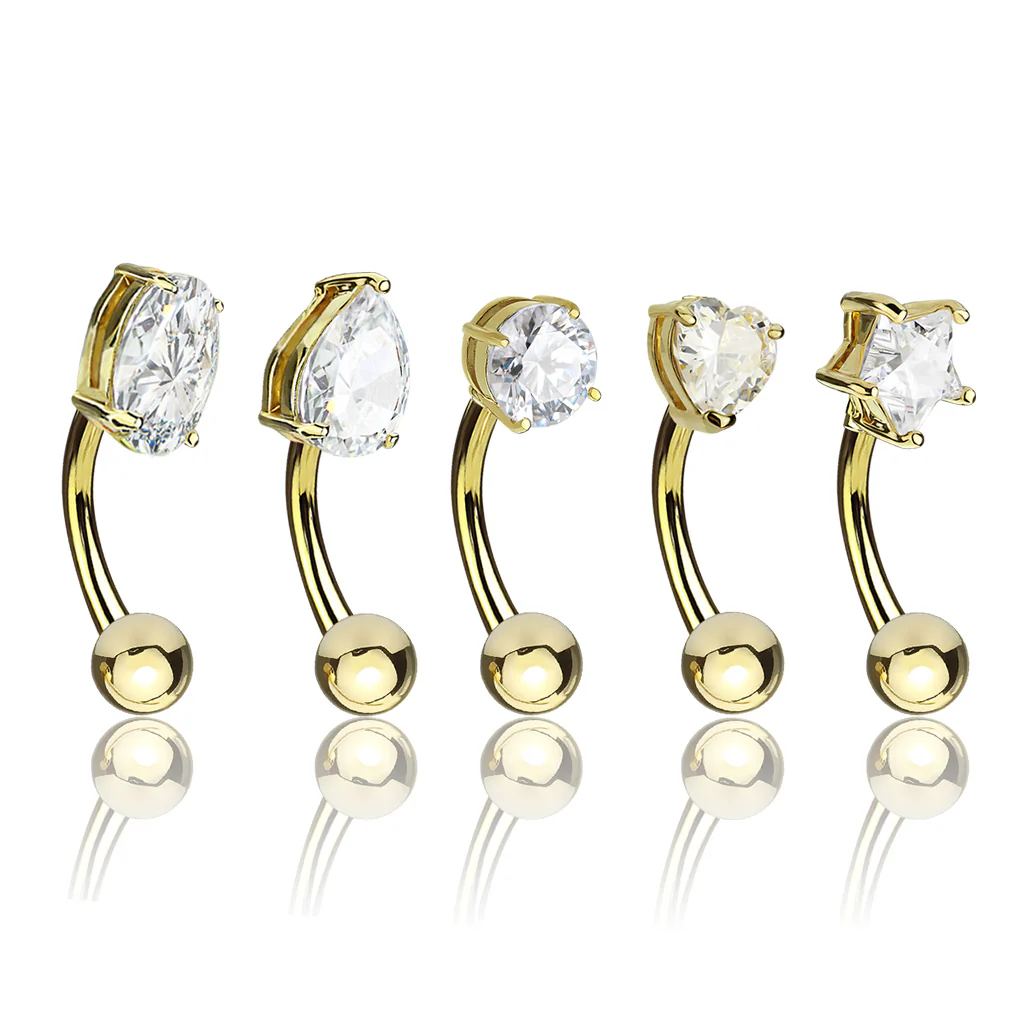 5 Pc Value Pack Basic Shapes Eyebrow Curve Ring - Image 4