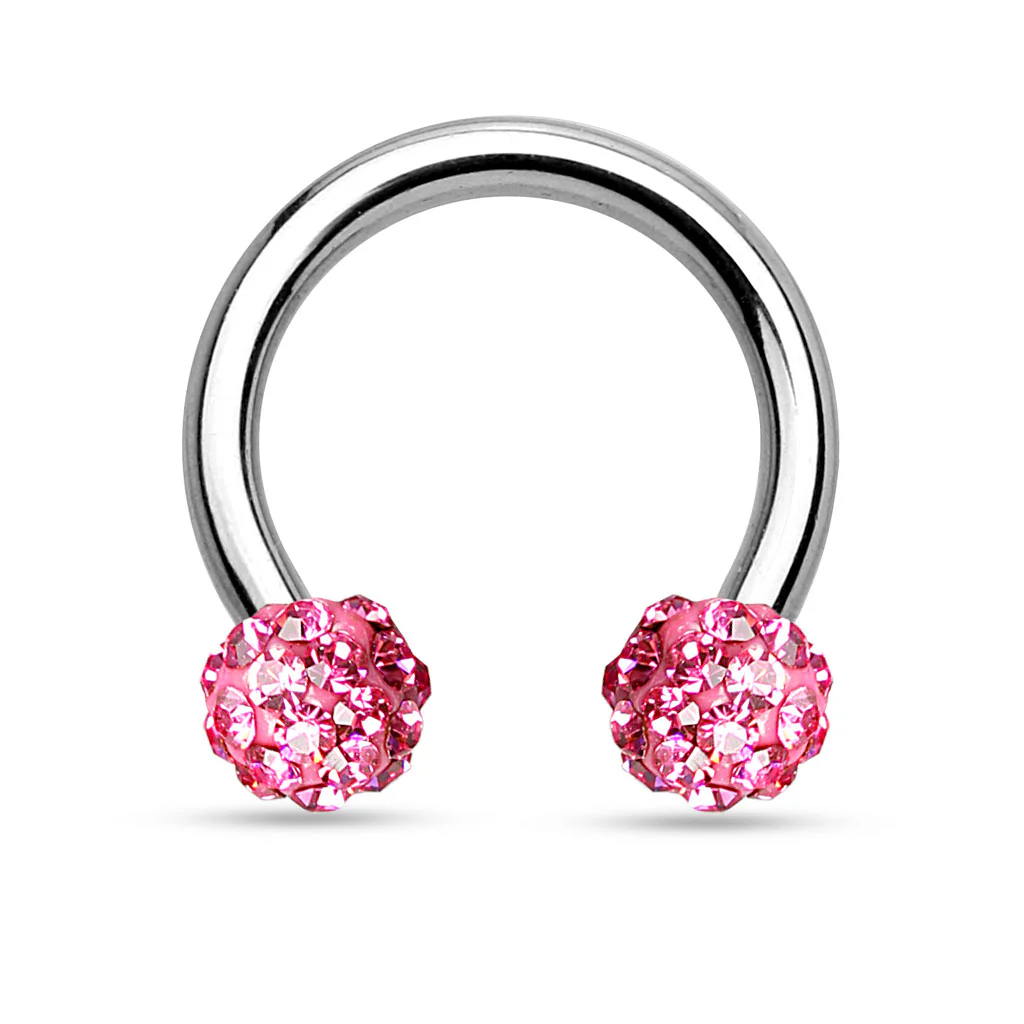CZ Ferido Balls 316L Surgical Steel Horseshoe Circular Barbells 16G - Image 6