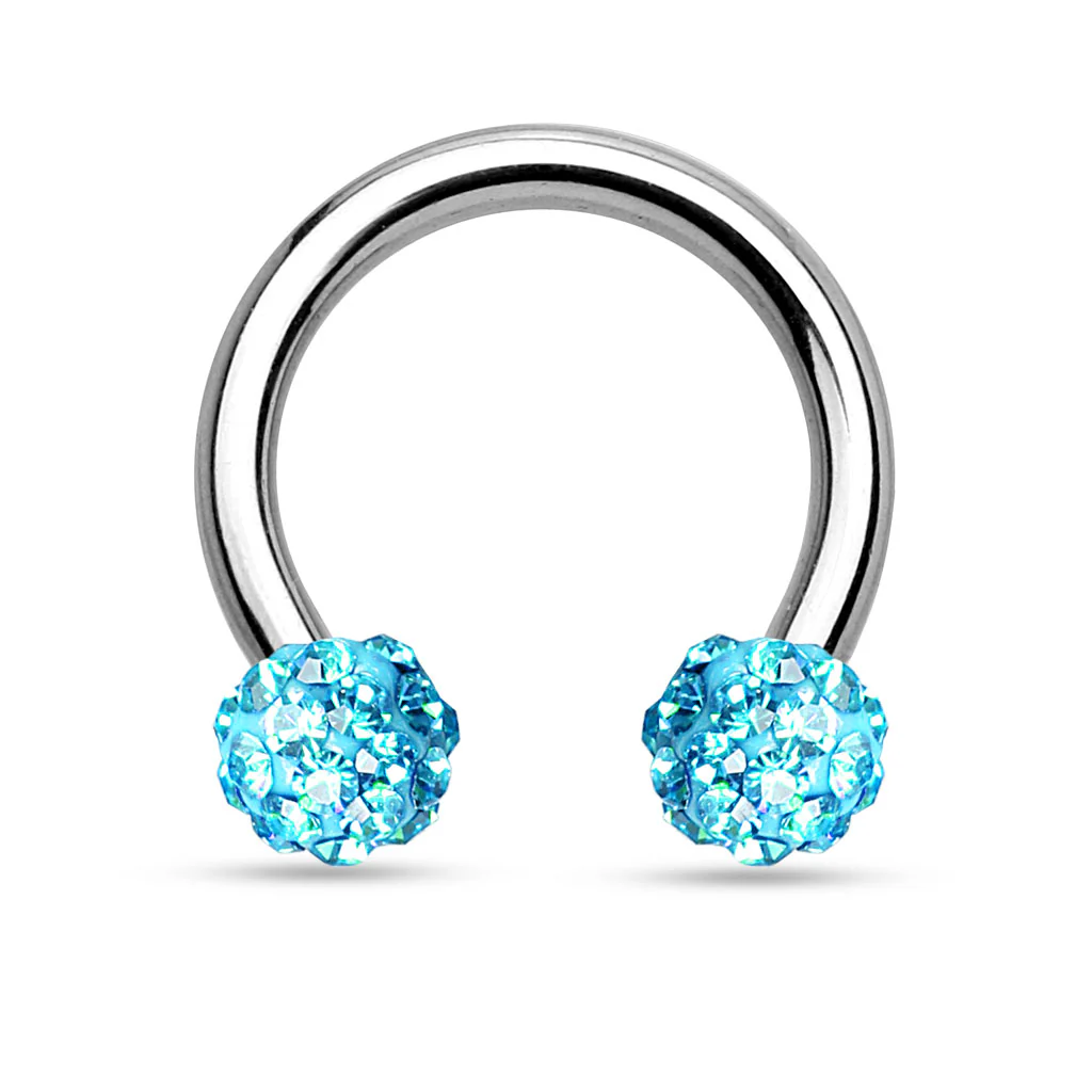 CZ Ferido Balls 316L Surgical Steel Horseshoe Circular Barbells 16G - Image 7