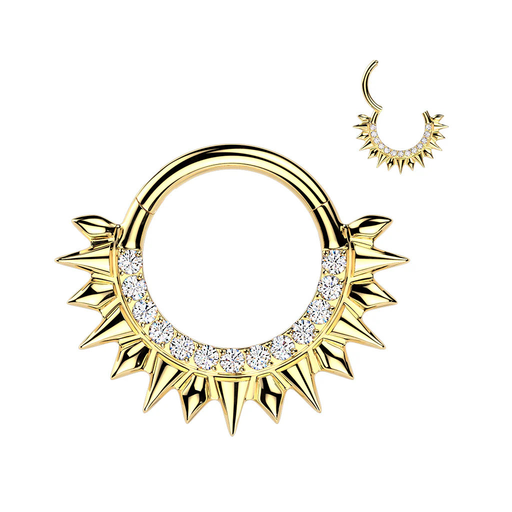 CNC CZ Set Hinged Segment Hoop Ring For Daith Septum Cartilage - Image 5
