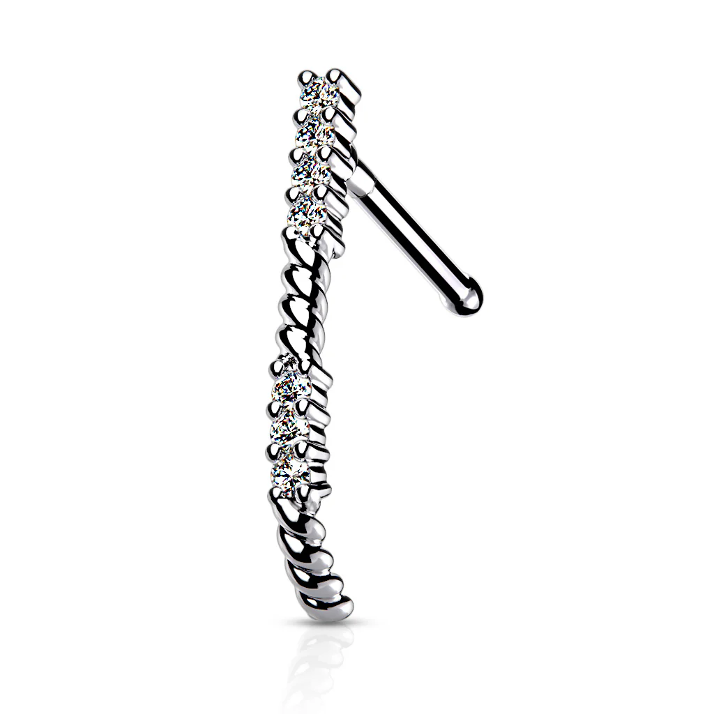 1 Pc CZ Paved Nose Crawler Bone Stud Rings - Image 4