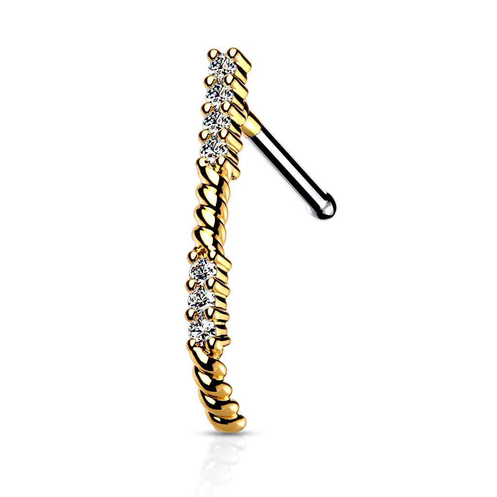 1 Pc CZ Paved Nose Crawler Bone Stud Rings - Image 5
