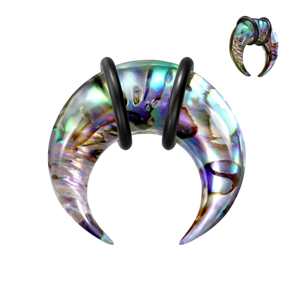 1 Pc Organic Abalone Bull Ear Taper Ear Plug - Image 2