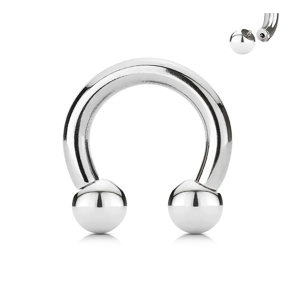 1 Pc Big Gauge Internally Threaded Horseshoe Circular Barbells - Image 4