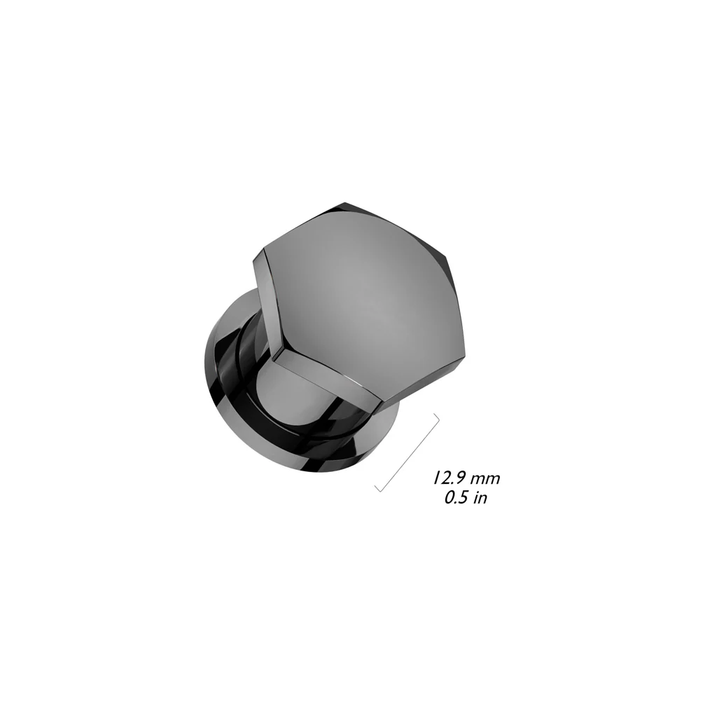 1 Pc Flat Hexa Single Flare Flesh Tunnels Plugs - Image 2
