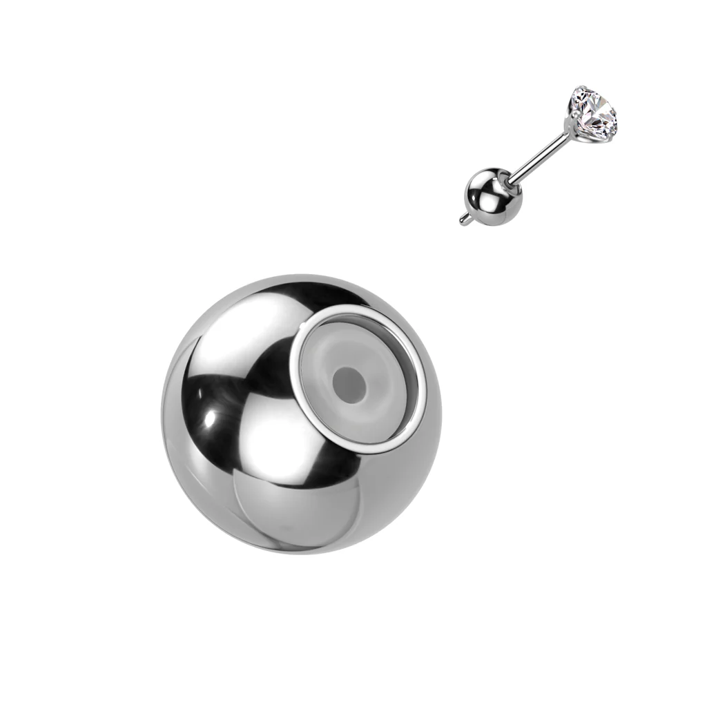 1 Pc Titanium Earring Back With Silicone Center - Image 3