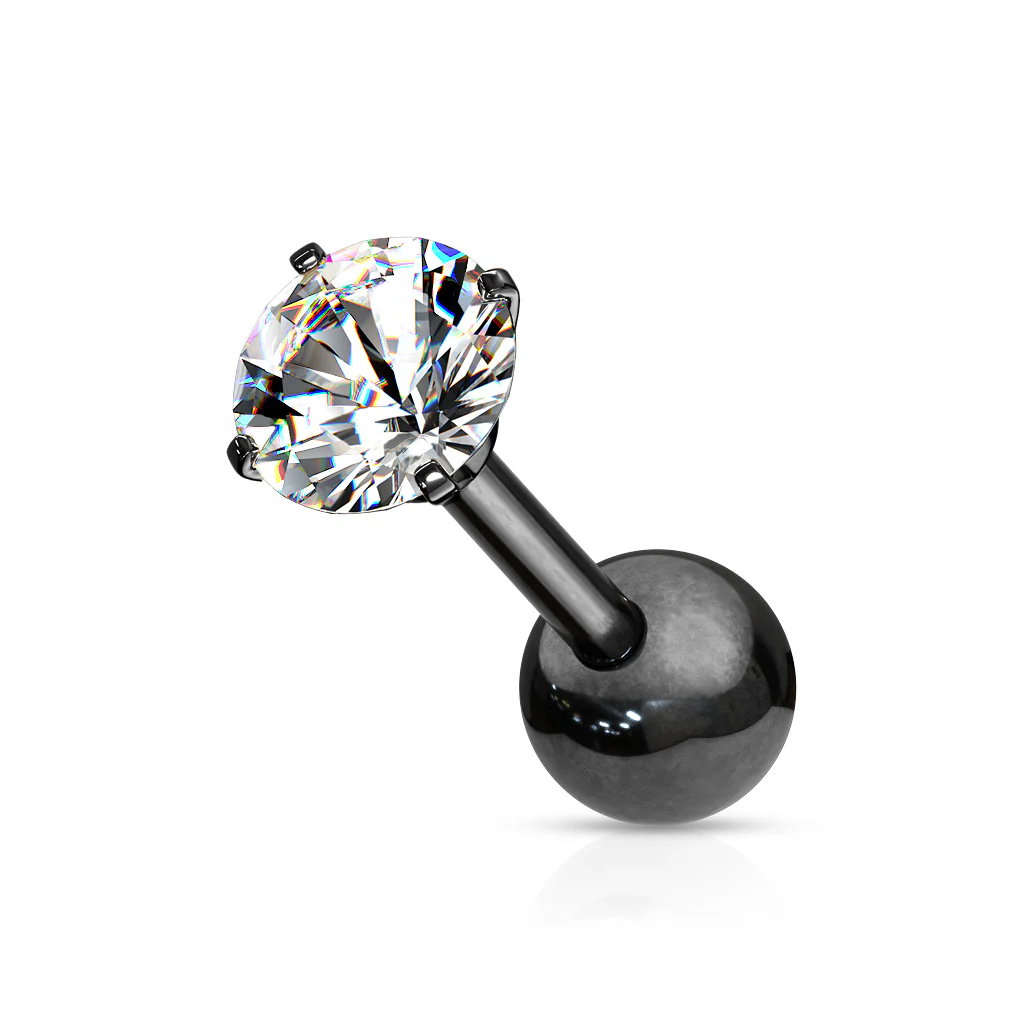 1 Pc Prong Set Round CZ Ear Cartilage Tragus Barbell Studs - Image 4