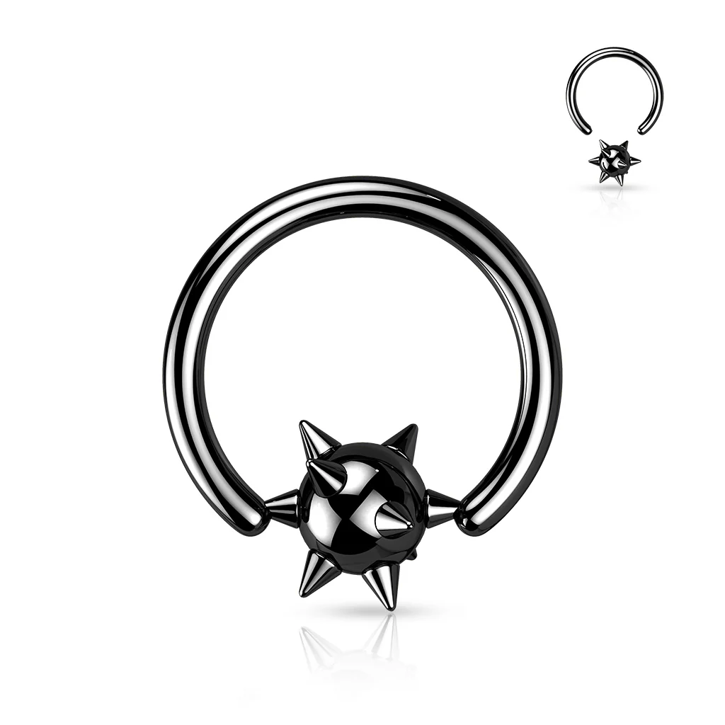 Spiked Ball Captive Rings Ear Cartilage Nose Septum Ring - Image 6