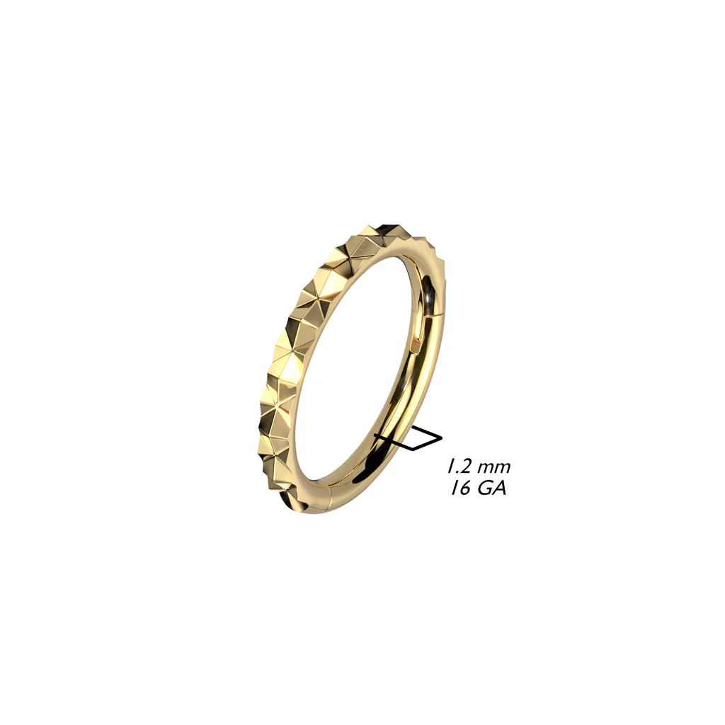 Precision Outward Facing Faceted Hinged Segment Hoop Rings - Image 2