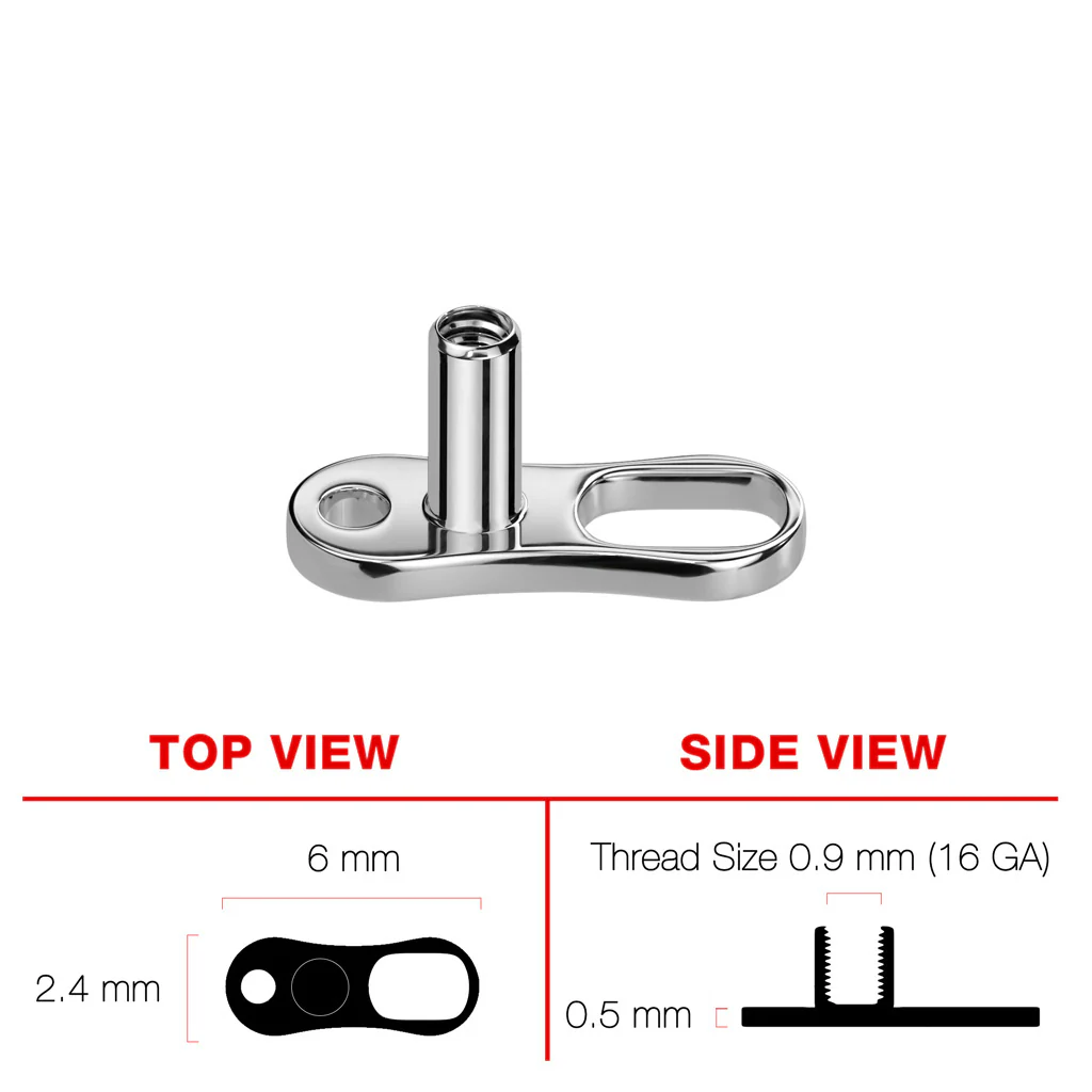 Implant Grade Titanium Internally Threaded 2 Hole Dermal Anchor - Image 3