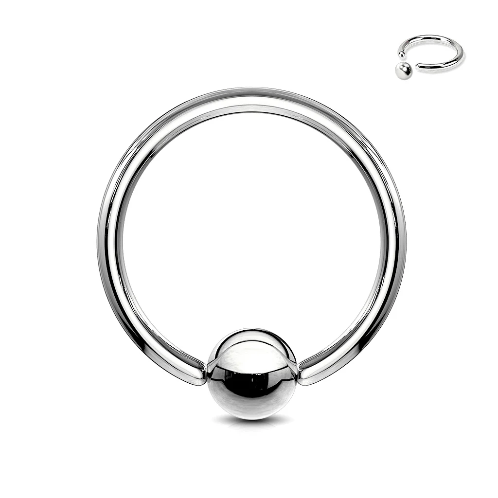 Basic 316L Surgical Steel Heavy Gauge Captive Bead Rings Ear Plugs Ear Cartilage Piercing - Image 3
