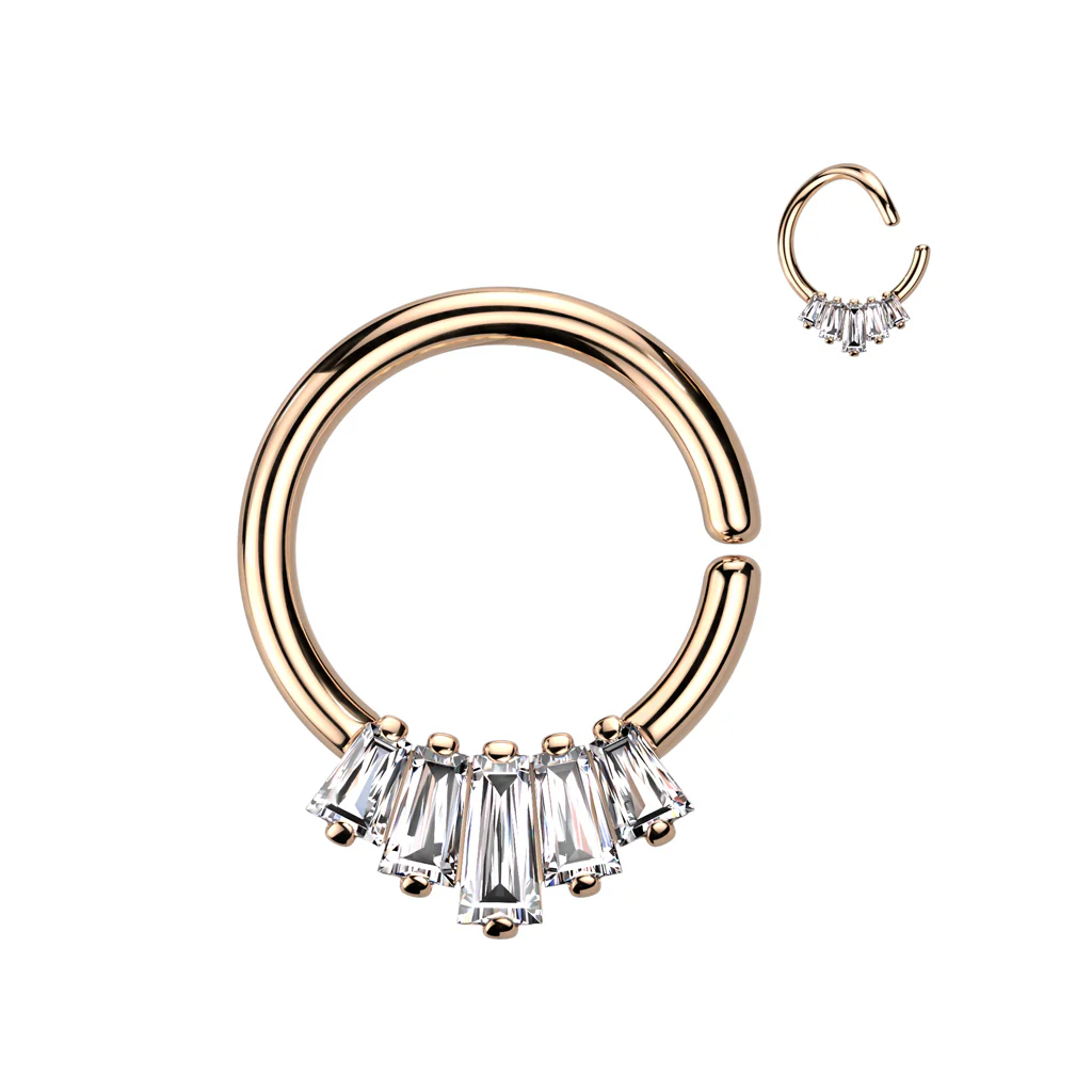 5 CZ Fan Bendale Ear Cartilage Daith Tragus Helix Earrings Hoop Nose Rings - Image 3