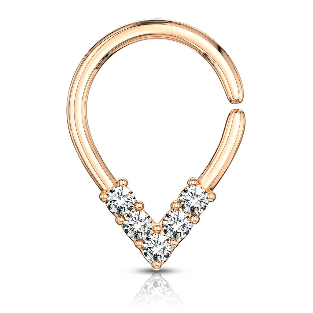 5 CZ Pear Shaped Ear Cartilage Daith Tragus Helix Nose Septum Ring - Image 4