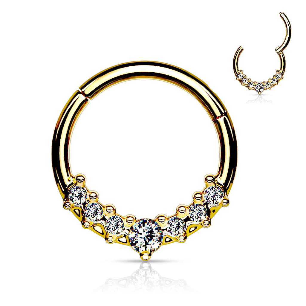 High Precision Lined CZ Fan Nose Septum Ear Cartilage Helix Tragus - Image 4