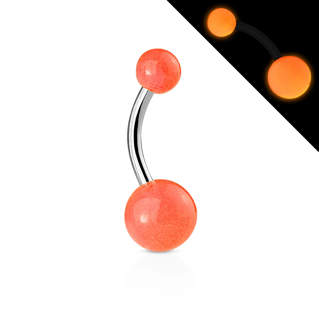 Assorted Color Glow In Dark Ball Navel Belly Button Rings - Image 10