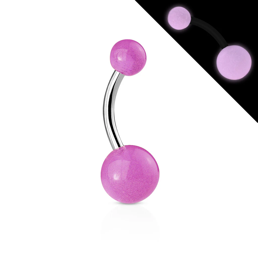 Assorted Color Glow In Dark Ball Navel Belly Button Rings - Image 13