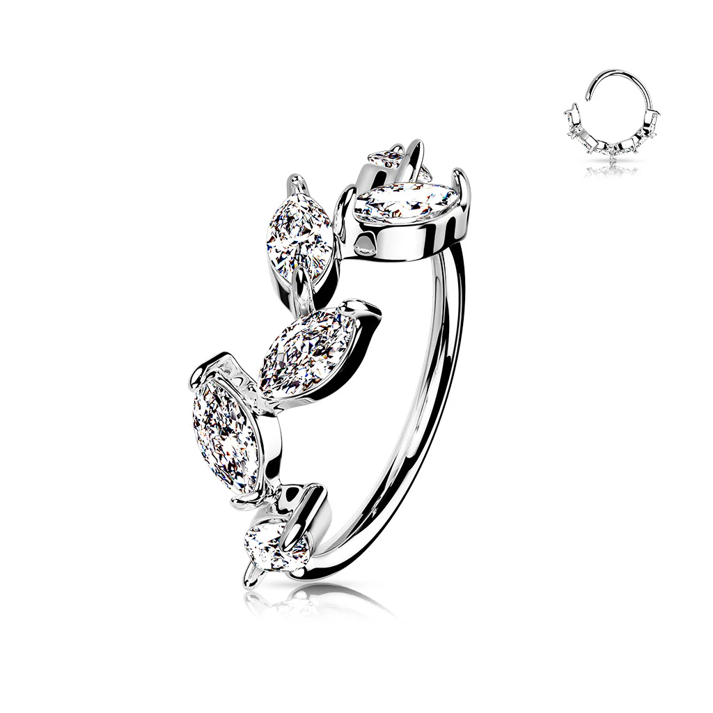 6 Marquise CZ Bendable Hoop Rings - Image 6