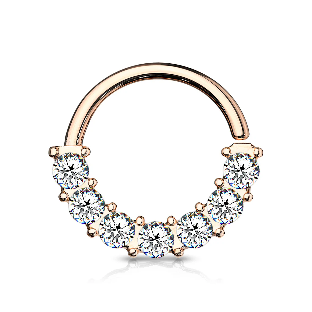 7 Gem Lined Facing Set Bendable Hoop Tragus Cartilage Nose Septum - Image 5