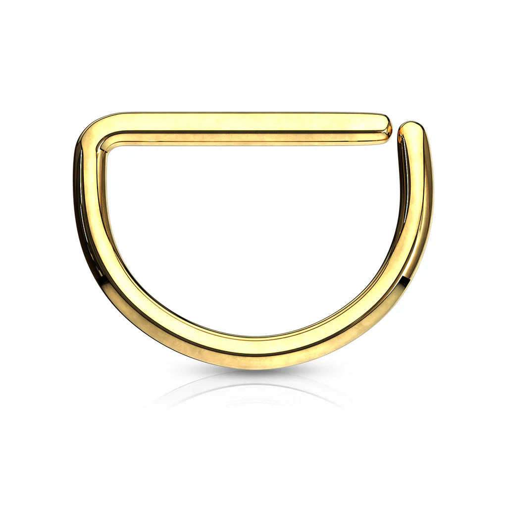 D Shape Titanium Ear Cartilage Daith Hoop Helix Nose Septum Rings - Image 4