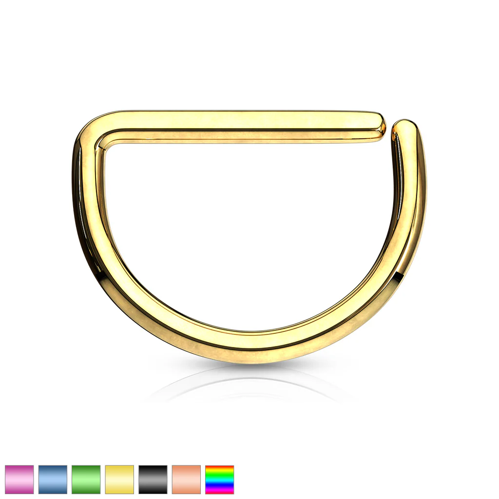 D Shape Titanium Ear Cartilage Daith Hoop Helix Nose Septum Rings - Image 9