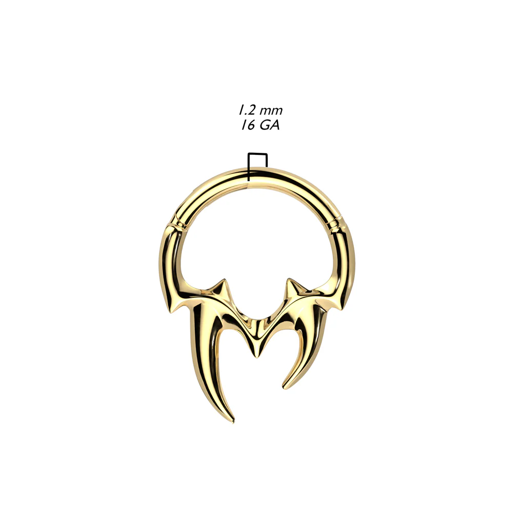 All 316L Surgical Steel Tribal Fang Hinged Hoop Segment Rings Nose Septum - Image 7
