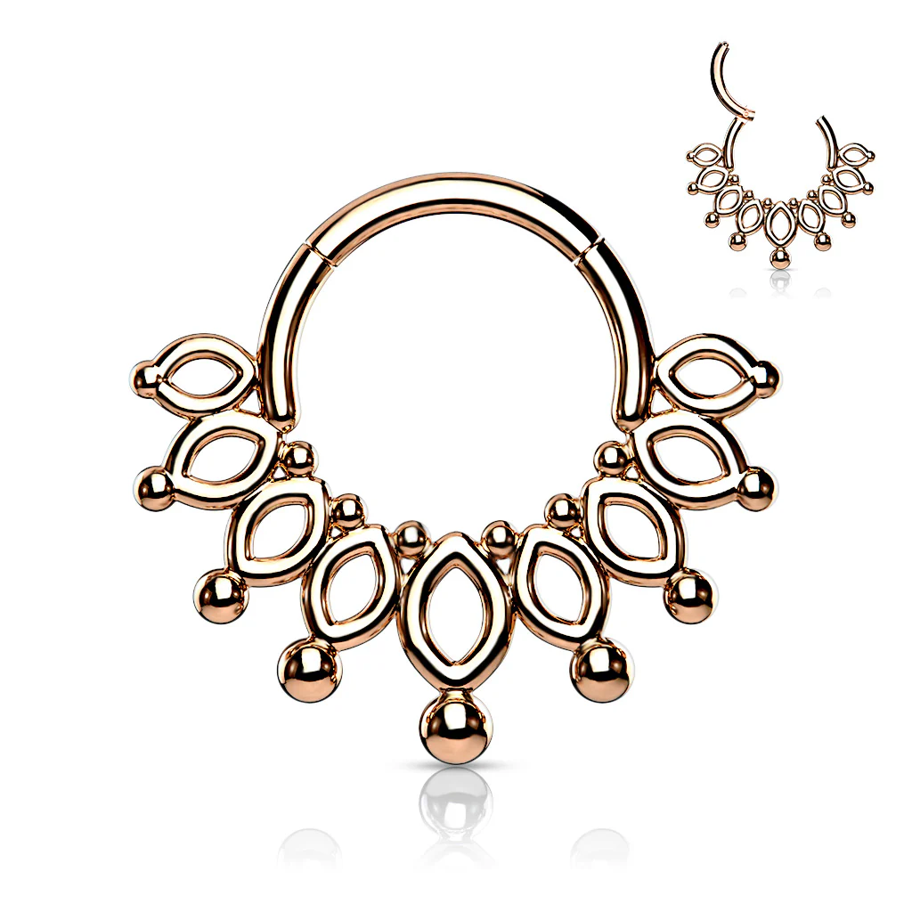 All 316L Surgical Steel Hinged Hoop Segment Rings Crwon Nose Septum Ear Cartilage - Image 5