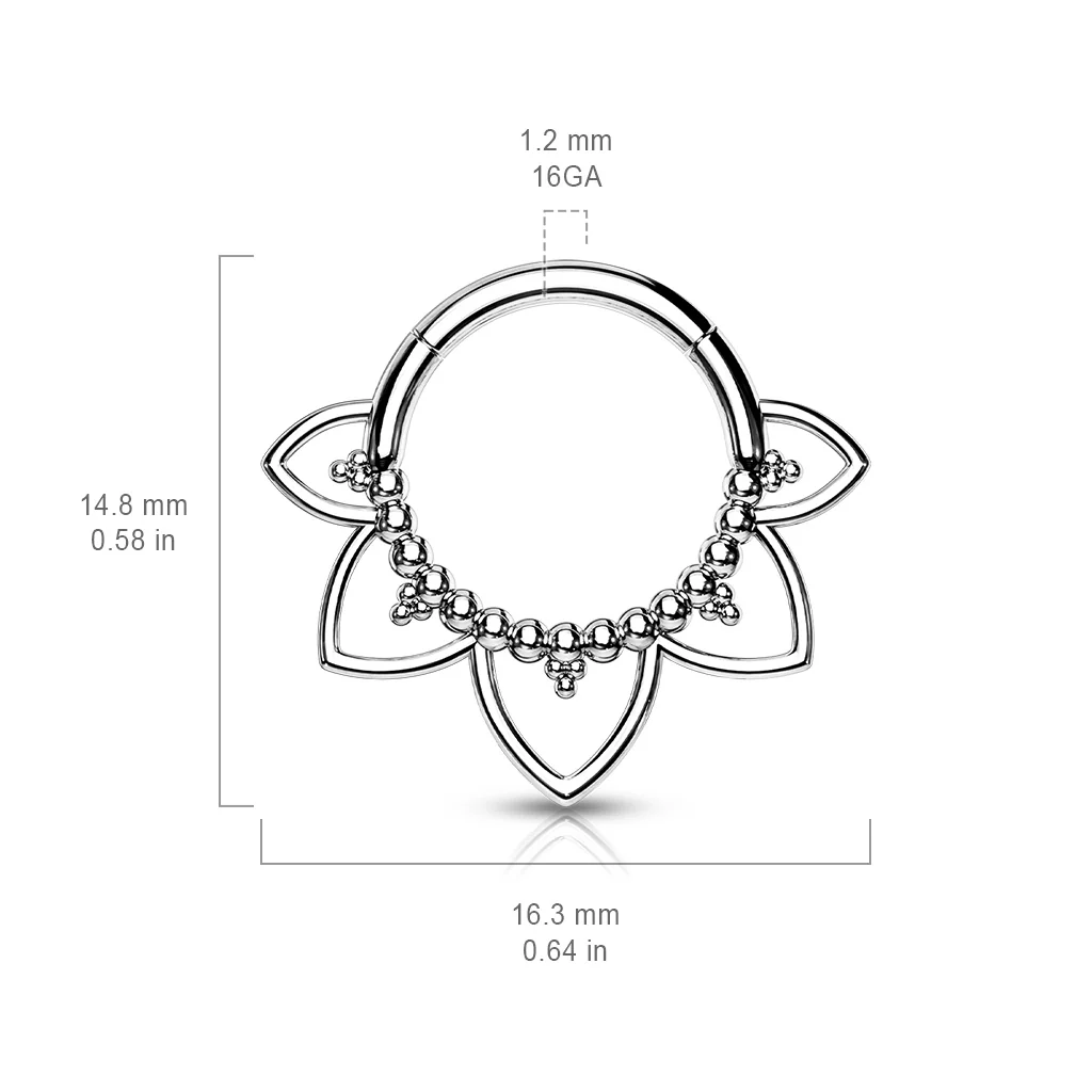 All 316L Surgical Steel Hinged Hoop Segment Rings / Filigree Nose Septum Ear Cartilage - Image 4