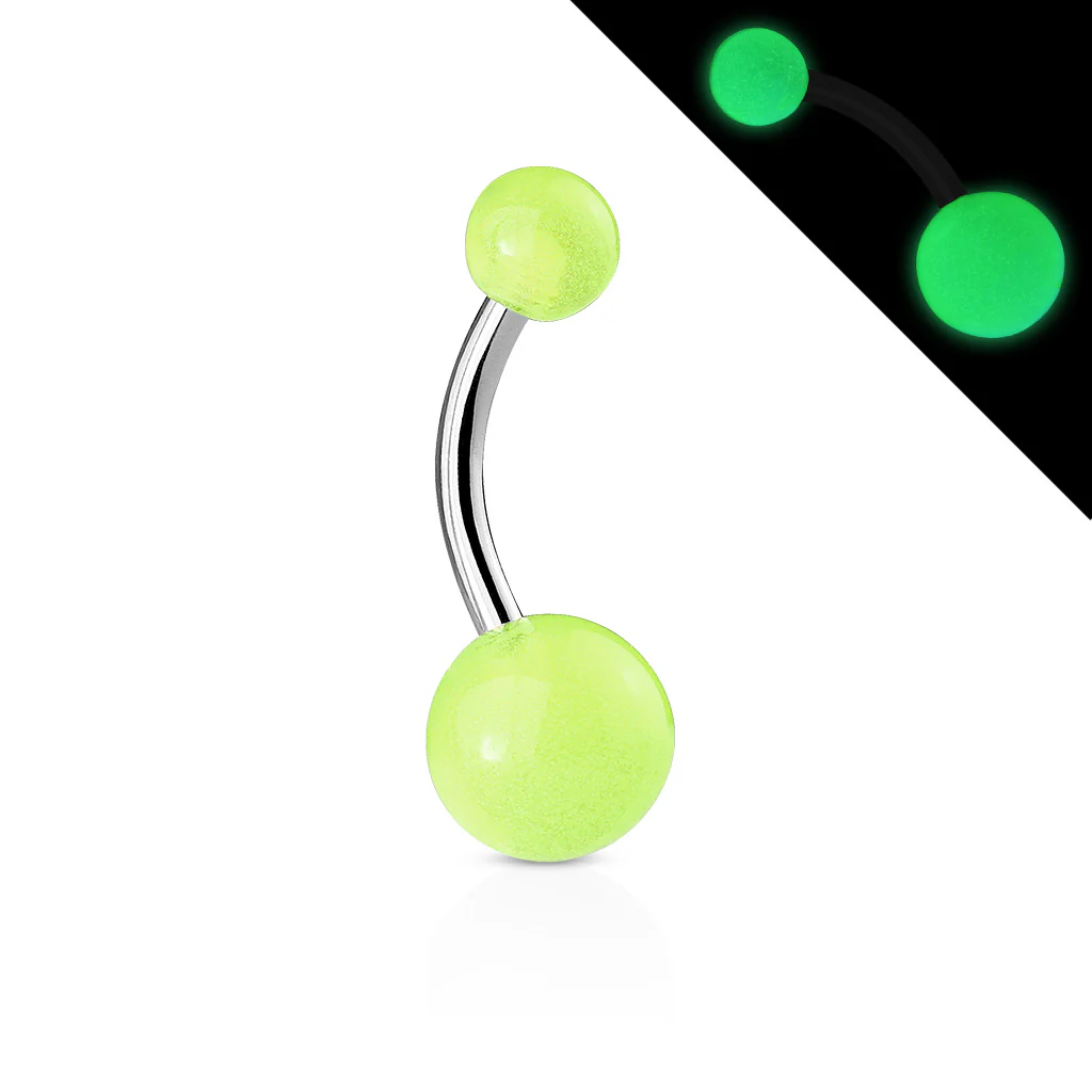 20 Pc Value Pack 6 Colors Of Glow In Dark Ball Navel Belly Button Rings - Image 4