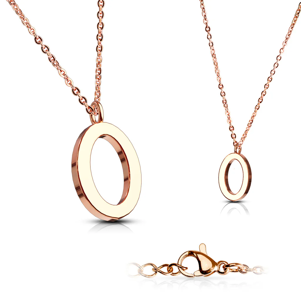 Rose Gold Plated Alphabet Initial Pendant With Chain Necklaces - Image 9