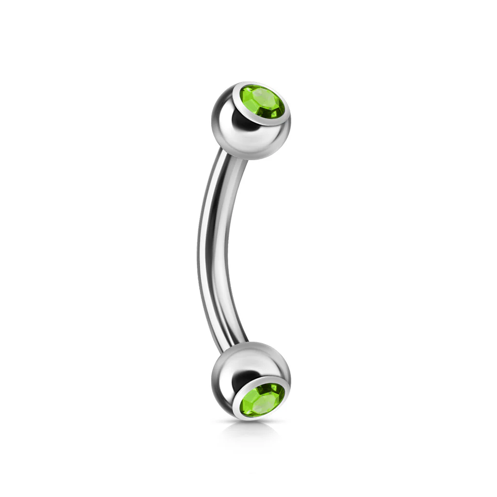 12 Pc Pack CZ Press Fit Surgical Steel Curved Barbell Eyebrow Rings 16G - Image 9