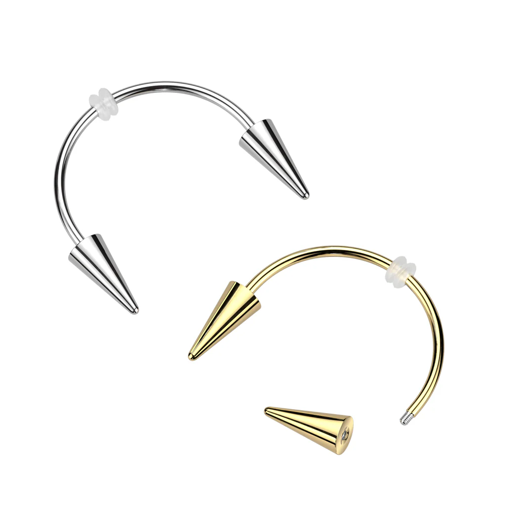 Cool! Surgical Steel Smiley Vampire Fangs Horseshoe Piercing - Image 5