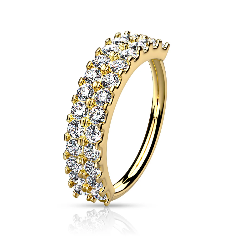 Double Lined CZ Bendable Hoop For Nose Ear Cartilage Helix Tragus 20G - Image 2