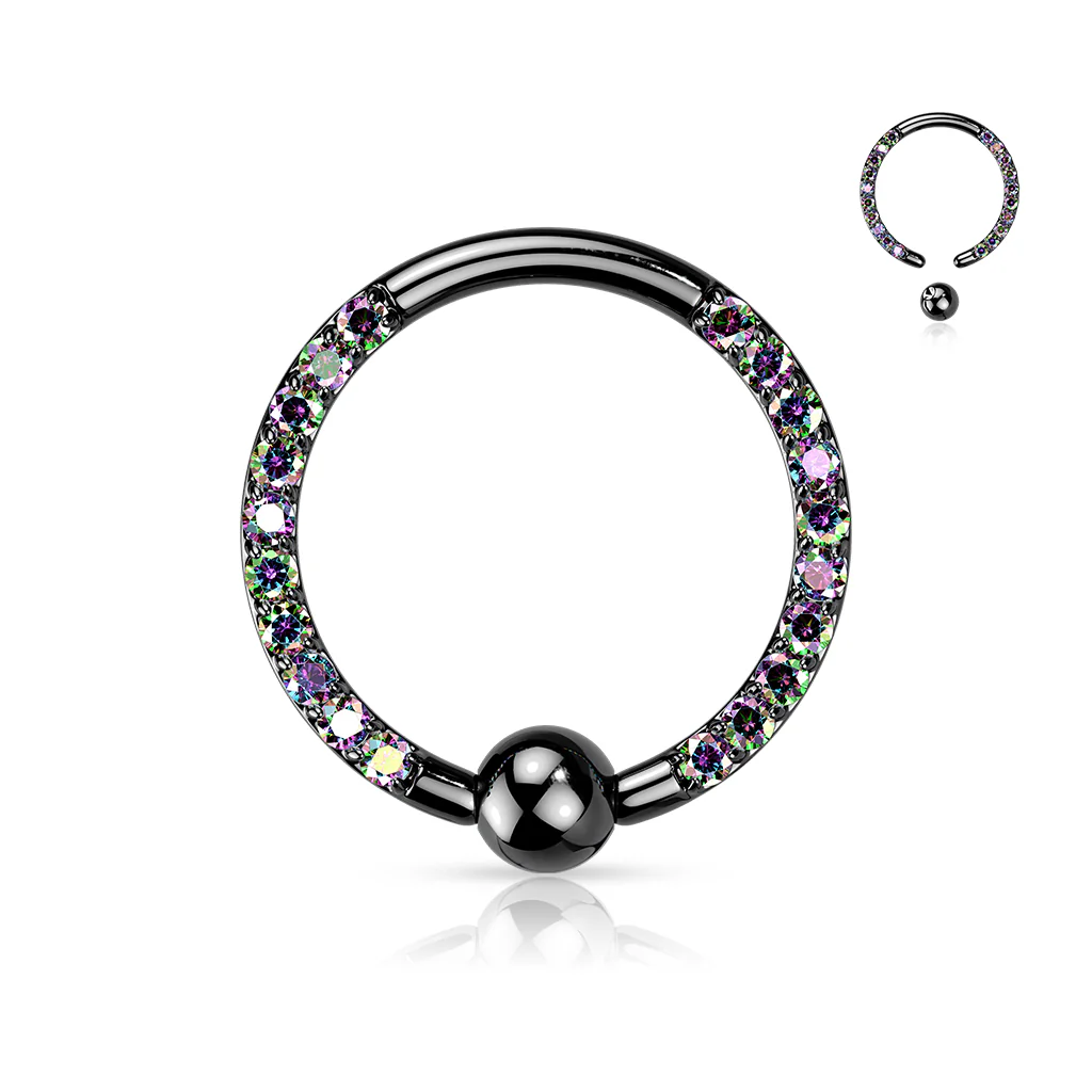 Implant Titanium Pave CZ Each Side Captive Bead Ring Cartilage Tragus - Image 5