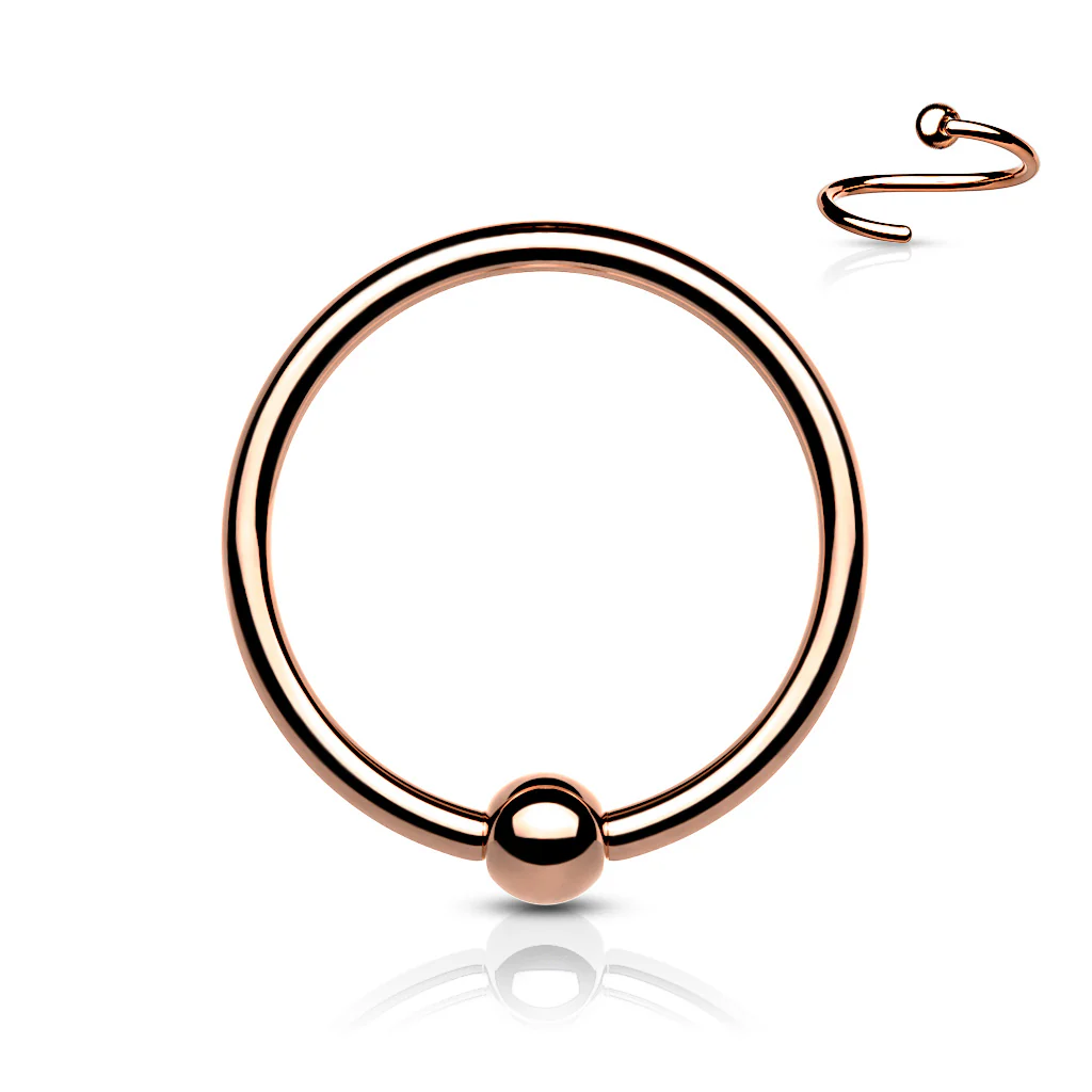 Implant Grade Fixed Ball  Captive Hoop Rings Ear Cartilage Nose Septum Ring - Image 4
