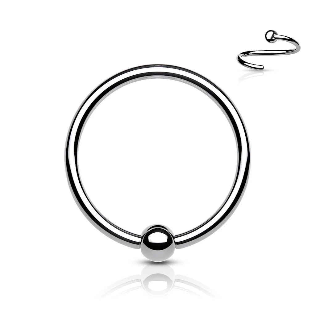 Implant Grade Fixed Ball  Captive Hoop Rings Ear Cartilage Nose Septum Ring - Image 5