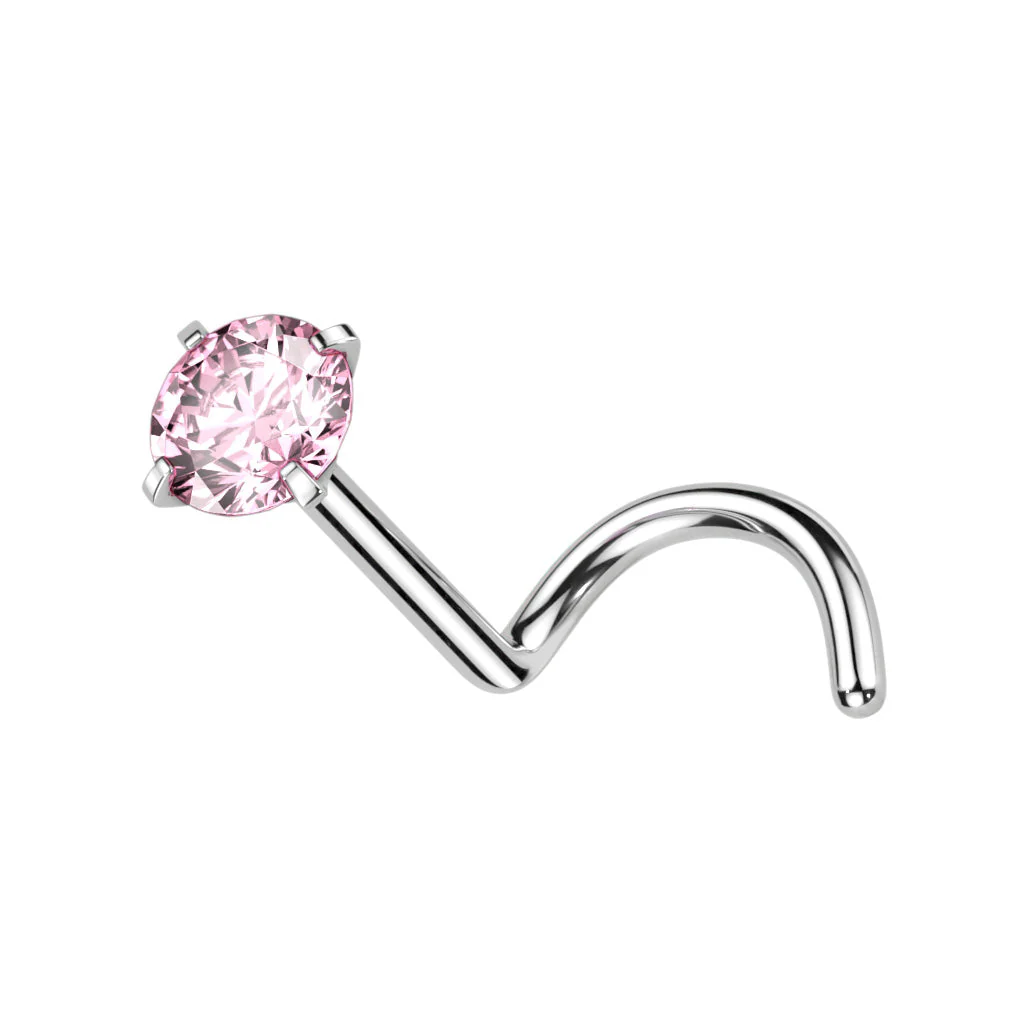 Implant Grade Titanium Prong Set CZ Nose Screw 18GA - Image 5