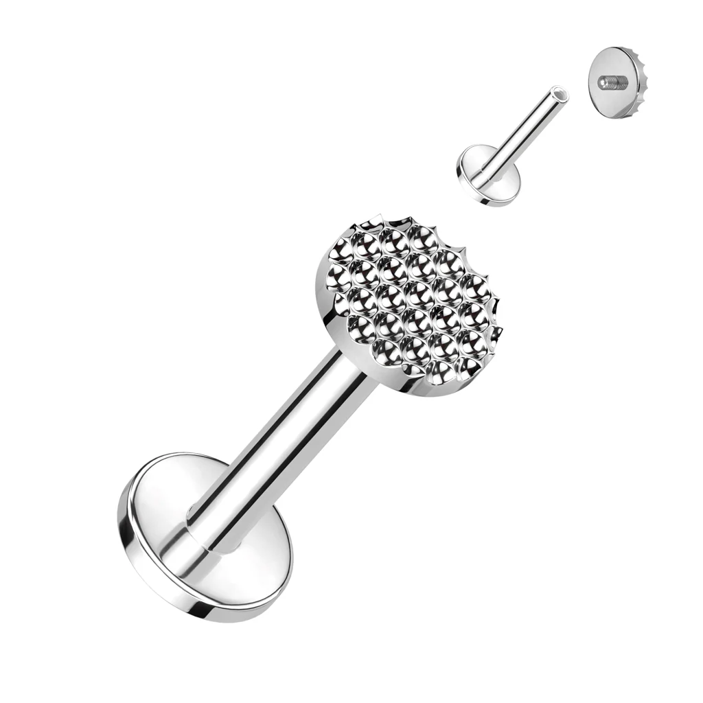 Implant Titanium Diamond Shape Cut Round Top Lip Labret - Image 3