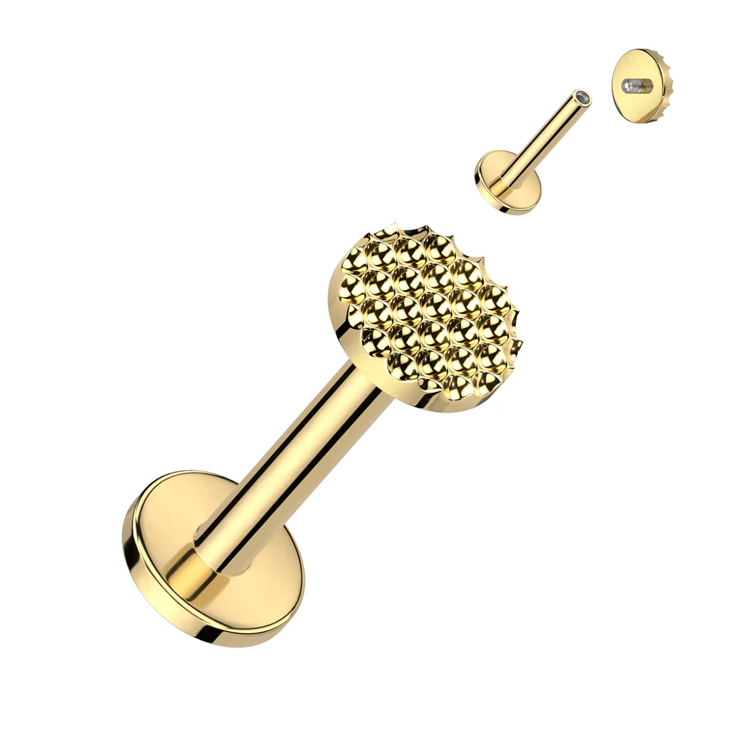 Implant Titanium Diamond Shape Cut Round Top Lip Labret - Image 4
