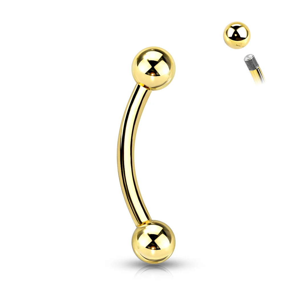 Implant Titanium Basic Ball Curved Barbells Eyebrow Rings - Image 8