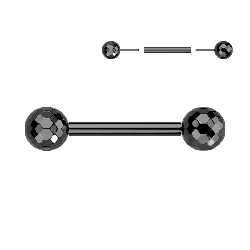 Implant Titanium Threadless Push In Barbells With Faceted Balls - Image 5