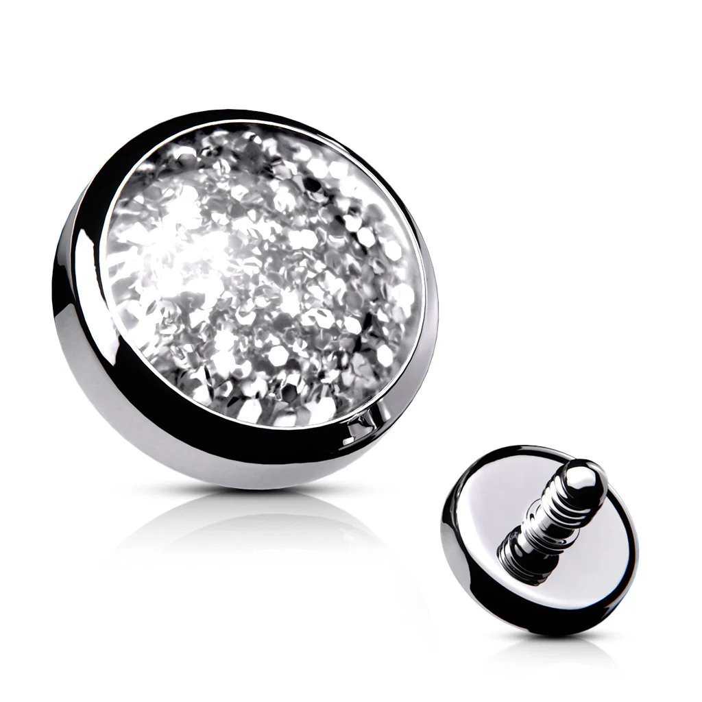 8 Colors Of Epoxy Covered Glitter Dermal Anchor Top Parts - Image 4