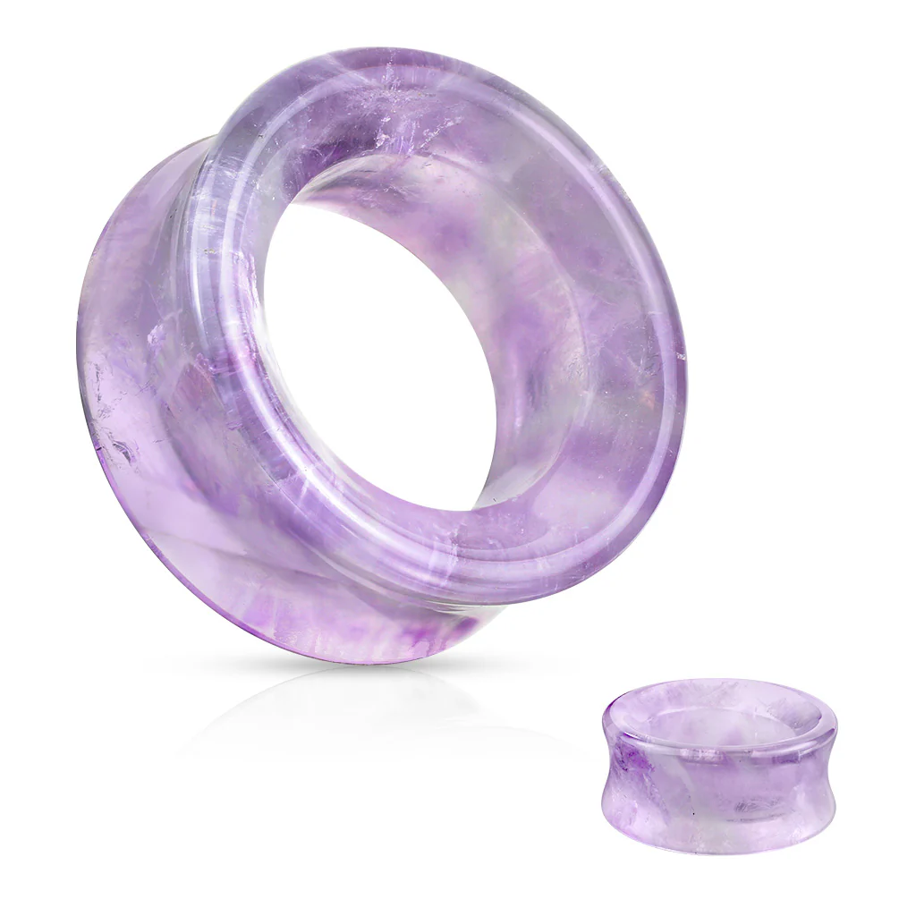 Pair Light Weight Hematite Double Flared Saddle Tunnel - Image 3