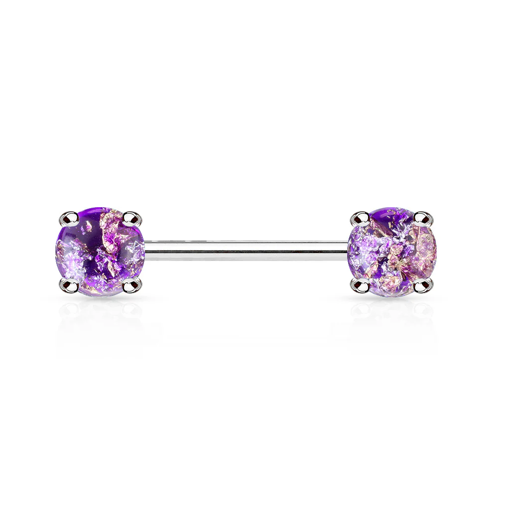 Pair Lava Glitter Nipple Barbell Nipple Rings - Image 2