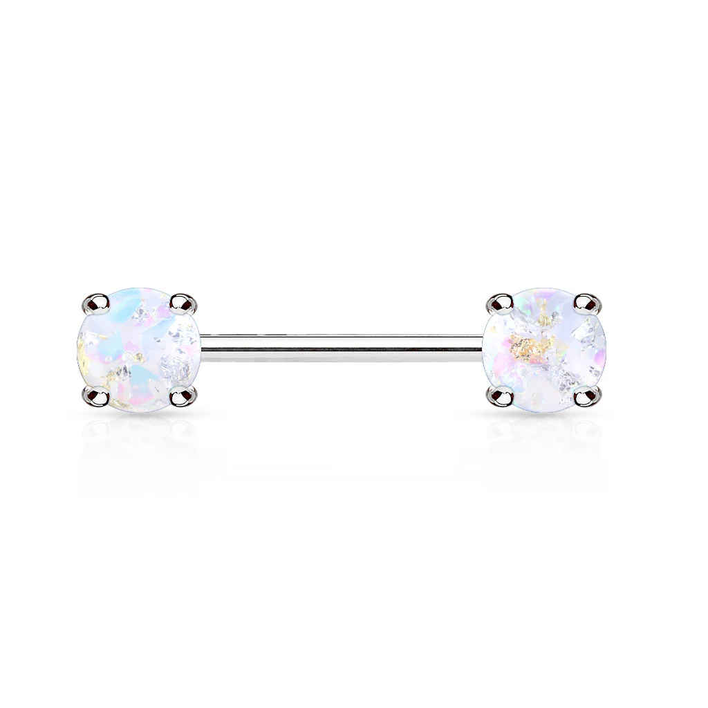 Pair Lava Glitter Nipple Barbell Nipple Rings - Image 3